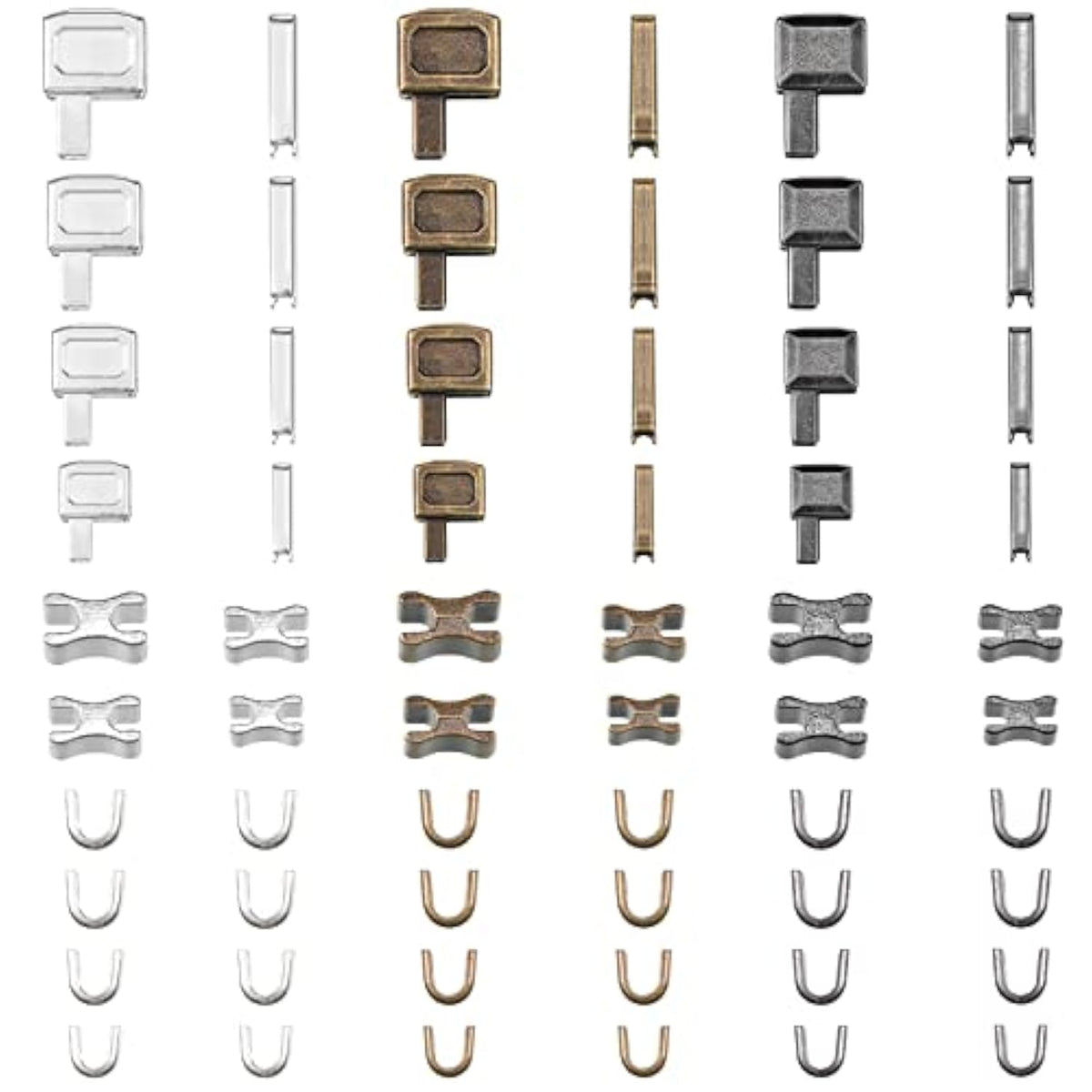 Metal Zipper Head Slider, 4 Sizes Zipper Bottom Sliders Retainer Inser