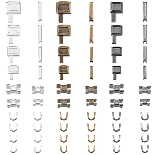 Metal Zipper Head Slider, 4 Sizes Zipper Bottom Sliders Retainer Inser