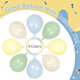 137Pcs Dusty Blue And Yellow Balloon Garland Arch Kit, Sage Green Dusty Blue Pastel Yellow Sand White Balloons For Wedding Anniversary Gender Reveal Baby Shower Birthday Party Decorations