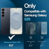 JETech 5 in 1 Matte Case for Samsung Galaxy S25 5G with 2-Pack Each Screen Protector and Camera Lens Protector, Translucent Back Phone Cover, Tempered Glass Film (Black)