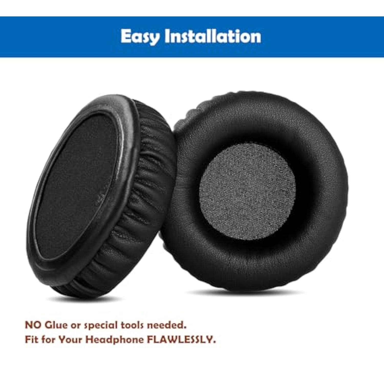Professional Earpads Cushion Replacement Compatible With Jlab Go Work Wireless On-Ear Headphone Ear Pads With Skin-Friendly Leather And Memory Foam