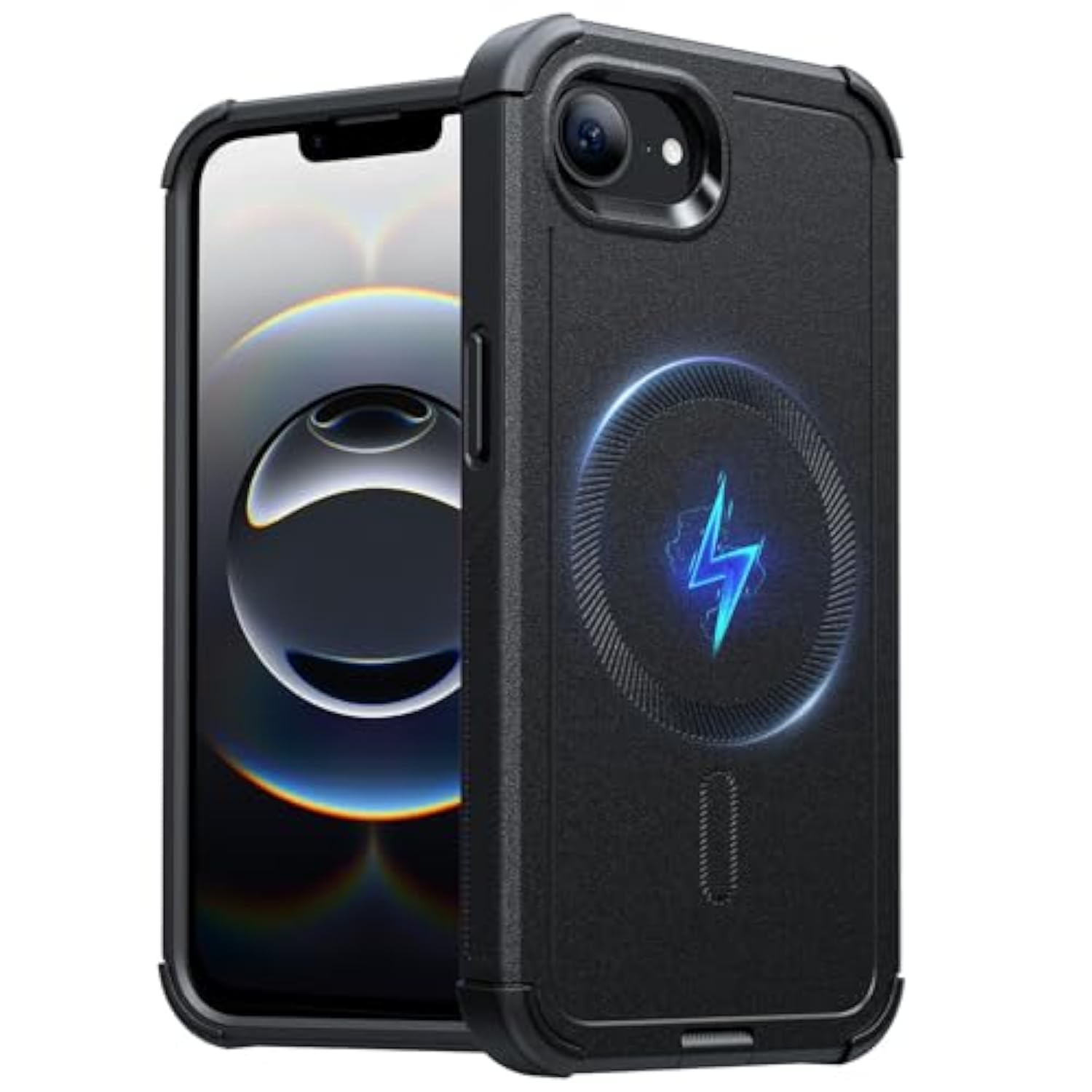 Esr For Iphone 16E Case, 23 Ft -Grade Drop Protection, Heavy Duty Magnetic Phone Case, Compatible With Magsafe Accessories, Cyber Series, Black