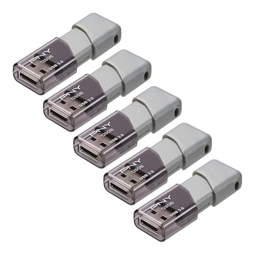 128Gb Turbo Attaché 3 Usb 3.0 Flash Drive 5-Pack Grey, P-Fd128X5Tbop-Mp, 100Mb/S, Light-Weight Durable - Data Storage And Transfer
