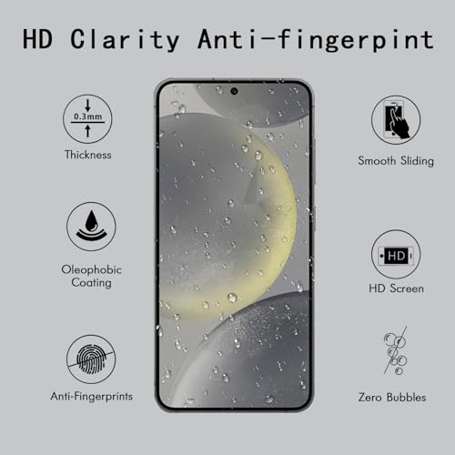 [4 Pack] Screen Protector Compatible with  Galaxy S24,Scratch Resistant,Easy-Install,Bubble Free,Anti-Fingerprint,Tempered Glass Compatible
