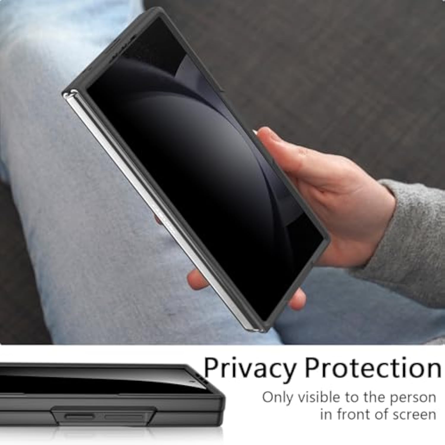 Z Fold 5 Privacy Case,For Galaxy Z Fold 5 Full Body Cover Built-In Anti Peeping Screen Protector,Hard Pc Ultra-Thin Shockproof Protective Phone Cases For Galaxy Z Fold5,Black