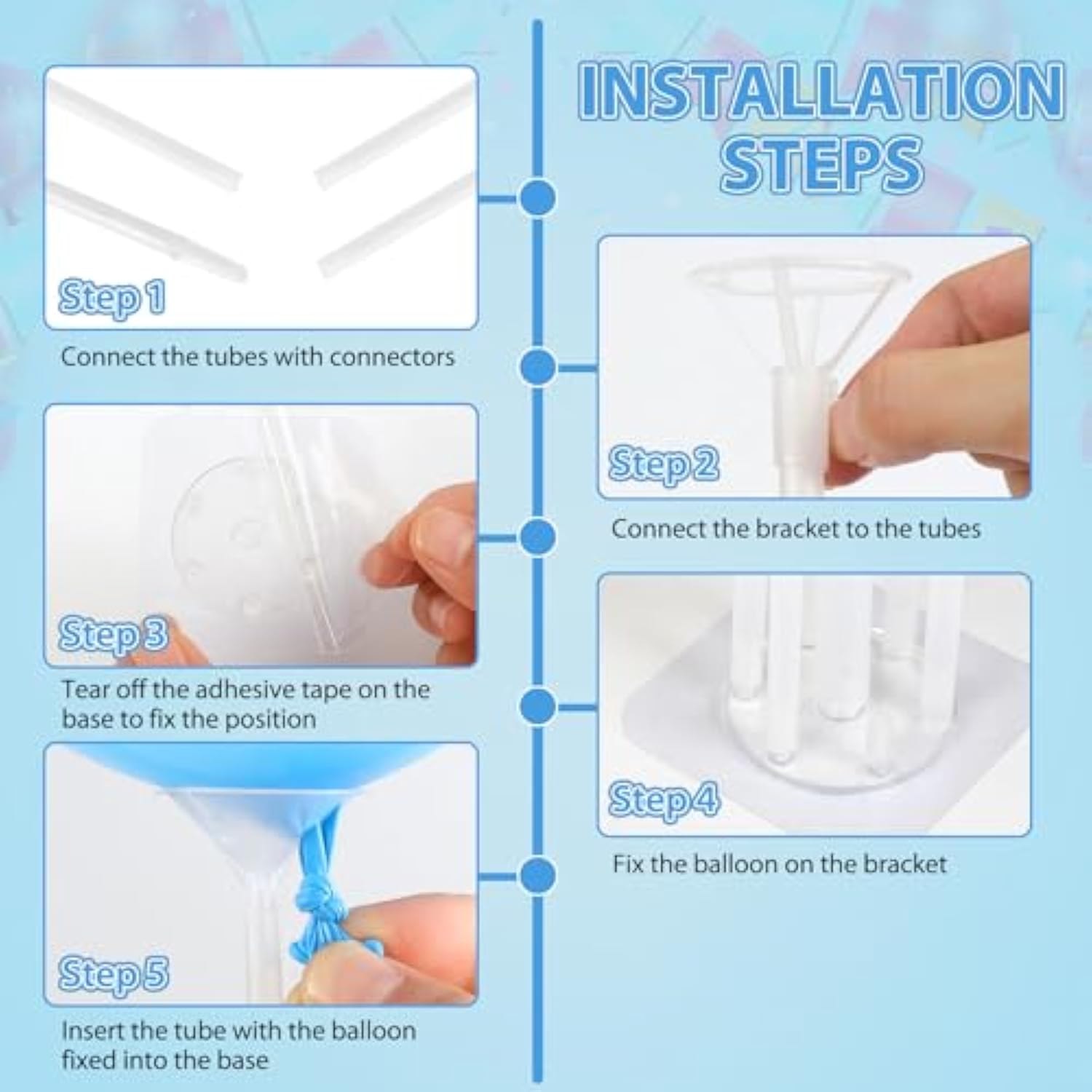 Balloon Stand Kit (4 Sets) - Durable Balloon Sticks With A Sticky, Stable Base For Tabletop Decorations, Perfect For Weddings, Birthdays, Baby Showers, And Graduation Parties.