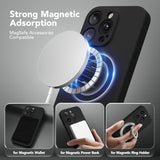 Magnetic For Iphone 16 Pro Max Case, Compatible With Magsafe, [Full Camera Protection][Screen Protector] Silicone Shockproof Protective Phone Case For Iphone 16 Pro Max 6.9", Black