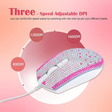 Bling Rhinestones Computer Wired Mouse,7 Colors Backlit Usb Mice For Computer Laptop Personalized Gift