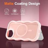 Magnetic for iPhone 14 Plus Case & iPhone 15 Plus Case, Compatible with MagSafe, 2025 Transparent Wave Frame Design Case Soft Edge Cover Cute Clear