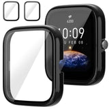 Screen Protector For Amazfit Bip 3/Pro, 2-Pack Hard Pc Bumper Full Face Cover Protective Case Accessories