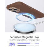 Magnetic Silicone Case For Iphone 16 Pro Max Case With 2 Screen Protector, Upgraded Hard Acrylic Camera Protector Soft Slim Stylish Cute Phone Cover Compatible With Magsafe, Brown