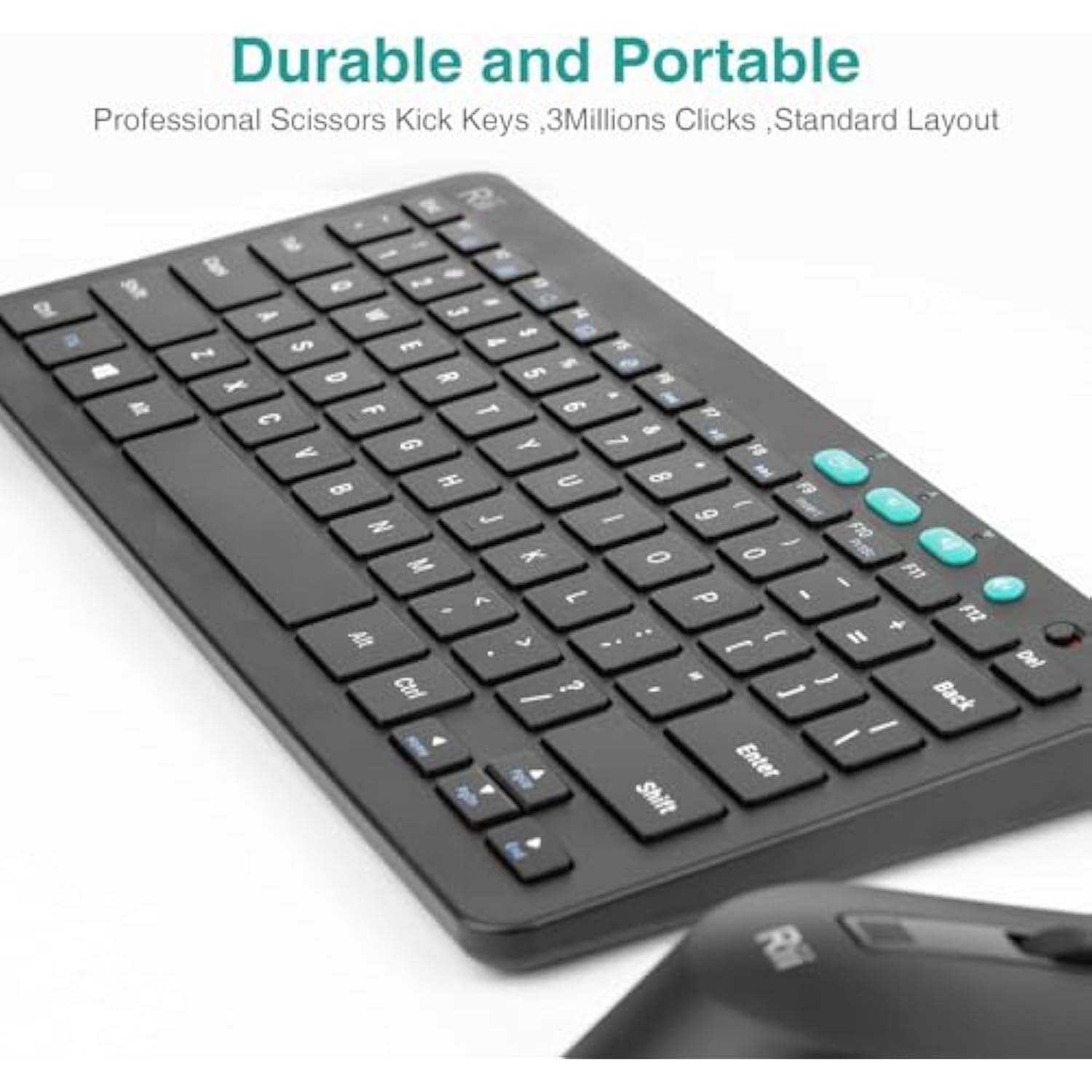 Rkm709 2.4 Gigahertz Ultra-Slim Wireless Keyboard And Mouse Combo, Multimedia Office Keyboard For Pc, Laptop And Desktop,Business Office(Black)-New