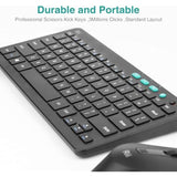 Rkm709 2.4 Gigahertz Ultra-Slim Wireless Keyboard And Mouse Combo, Multimedia Office Keyboard For Pc, Laptop And Desktop,Business Office(Black)-New