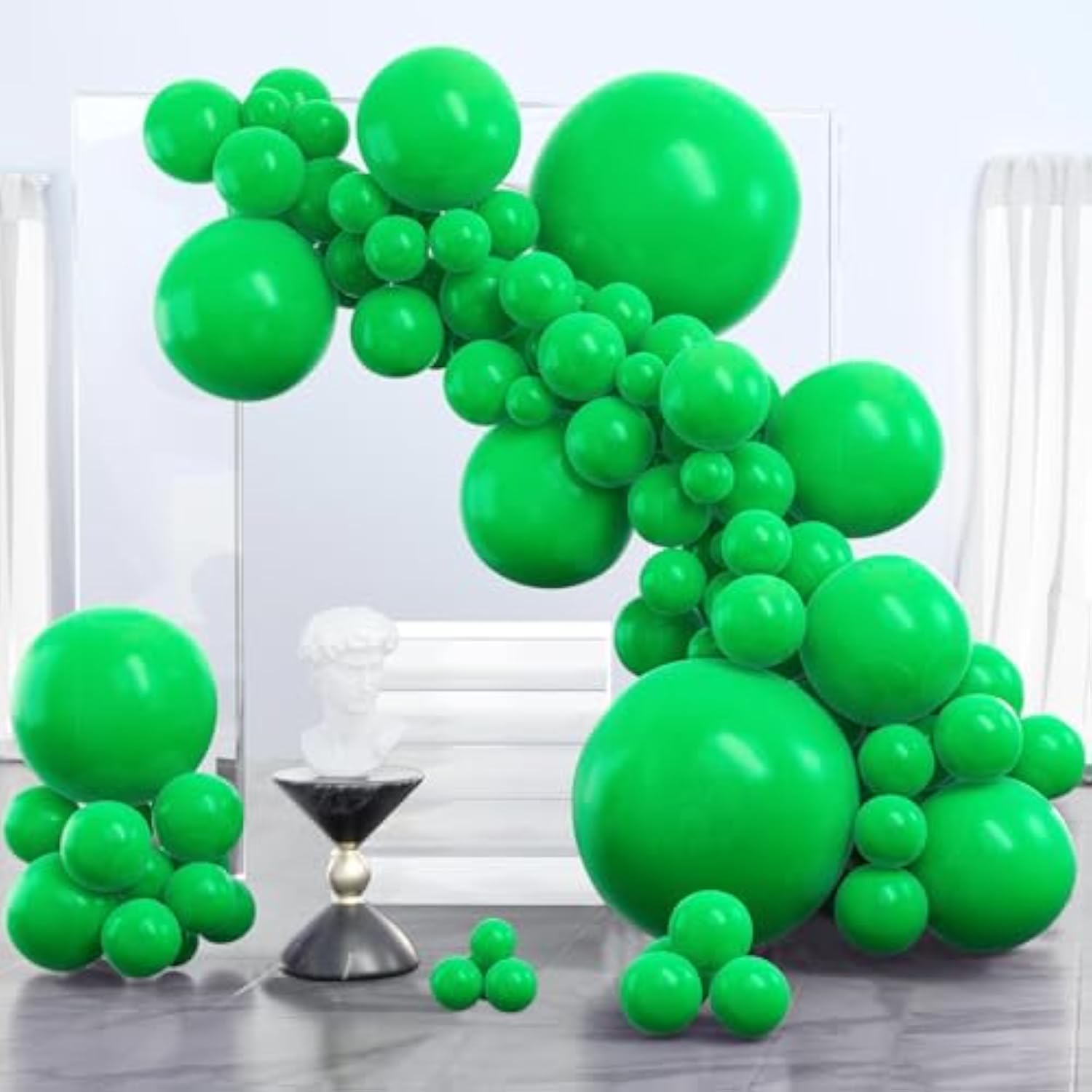 100 Pcs Malachite Green Balloons (5 Sizes) Clover Green Garland Arch Decorations