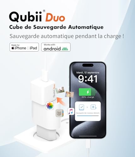 Qubii Duo Usb-A Iphone External Storage - Picture Storage & Photo Saver For Iphone, Personal Cloud Storage Device, Auto Backup (Microsd Required)
