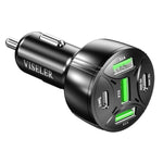 Usb C Car Charger Adapter, Pd3.0 30W & Qc3.0 30W 5 Usb Car Phone Chager Fast Charging Compatible With Iphone 16/15/14/13 Pro Max/Ipad, Tablet, Galaxy S24/Note 20 And More.