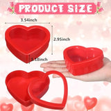 24 Pcs Small Heart Shaped Boxes With Window Valentine'S Day Gift Boxes Plastic Storage Container For Diy Projects Presents Candy Jewelry Mother'S Day Gifts (3.5 X 3 X 1.2 Inch,Red)