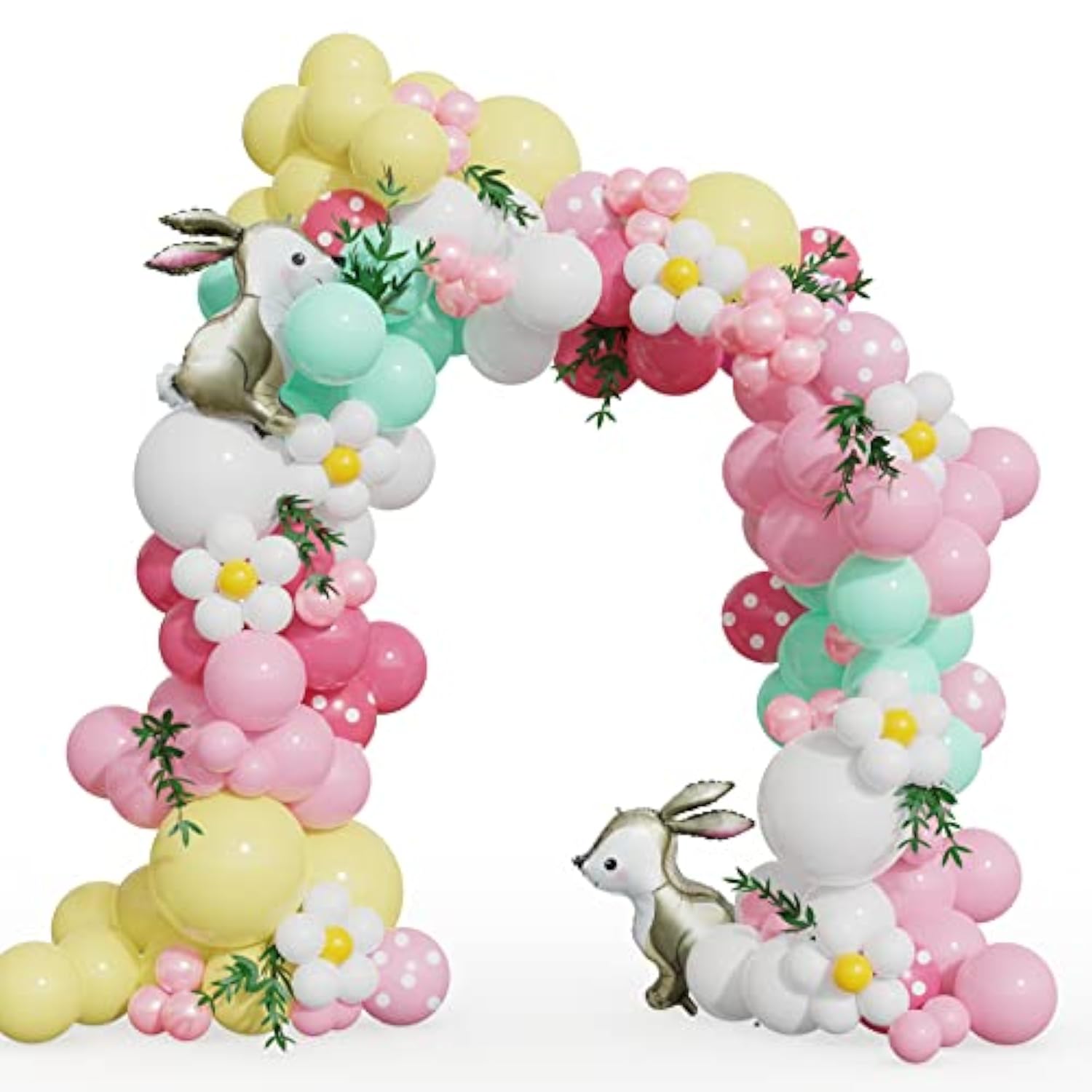Easter Balloon Garland Arch Kit, 164Pcs Pastel Balloon Arch With Large Bunny Foil Balloon For Easter Party Supplies Spring Birthday Decorations