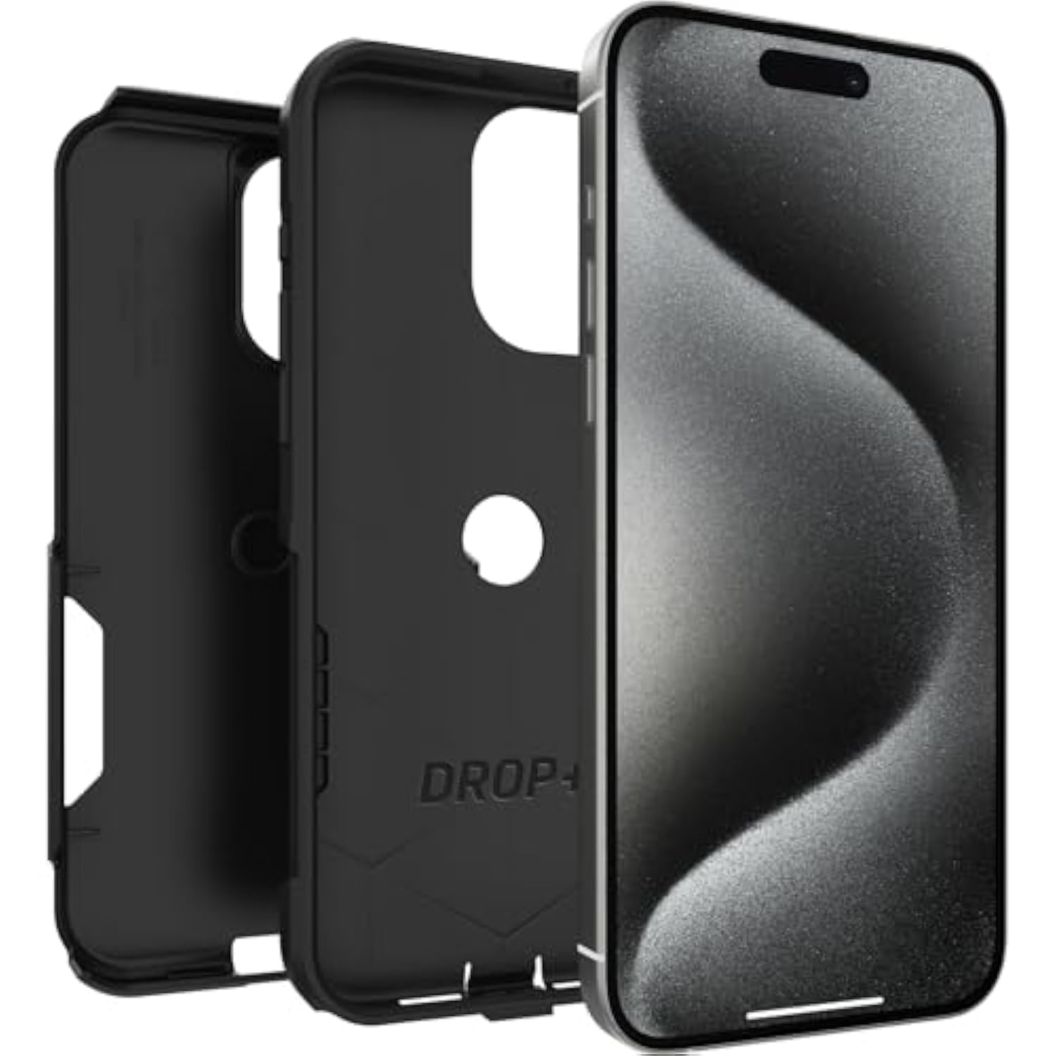 OtterBox iPhone 15 Pro MAX (Only) Commuter Series Case - BLACK, slim & tough, pocket-friendly, with port protection (Unit ships in polybag, ideal for business customers)