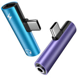 Usb C To 3.5Mm Audio Aux Adapter And Fast Charger For Iphone 17 Pro Max Air 16E 16 15 Pro Max Plus, 2 Pack 2-In-1 Type C To 3.5Mm Headphone Audio Adapter + Usb C Fast Charging For Samsung A17 A16 A36