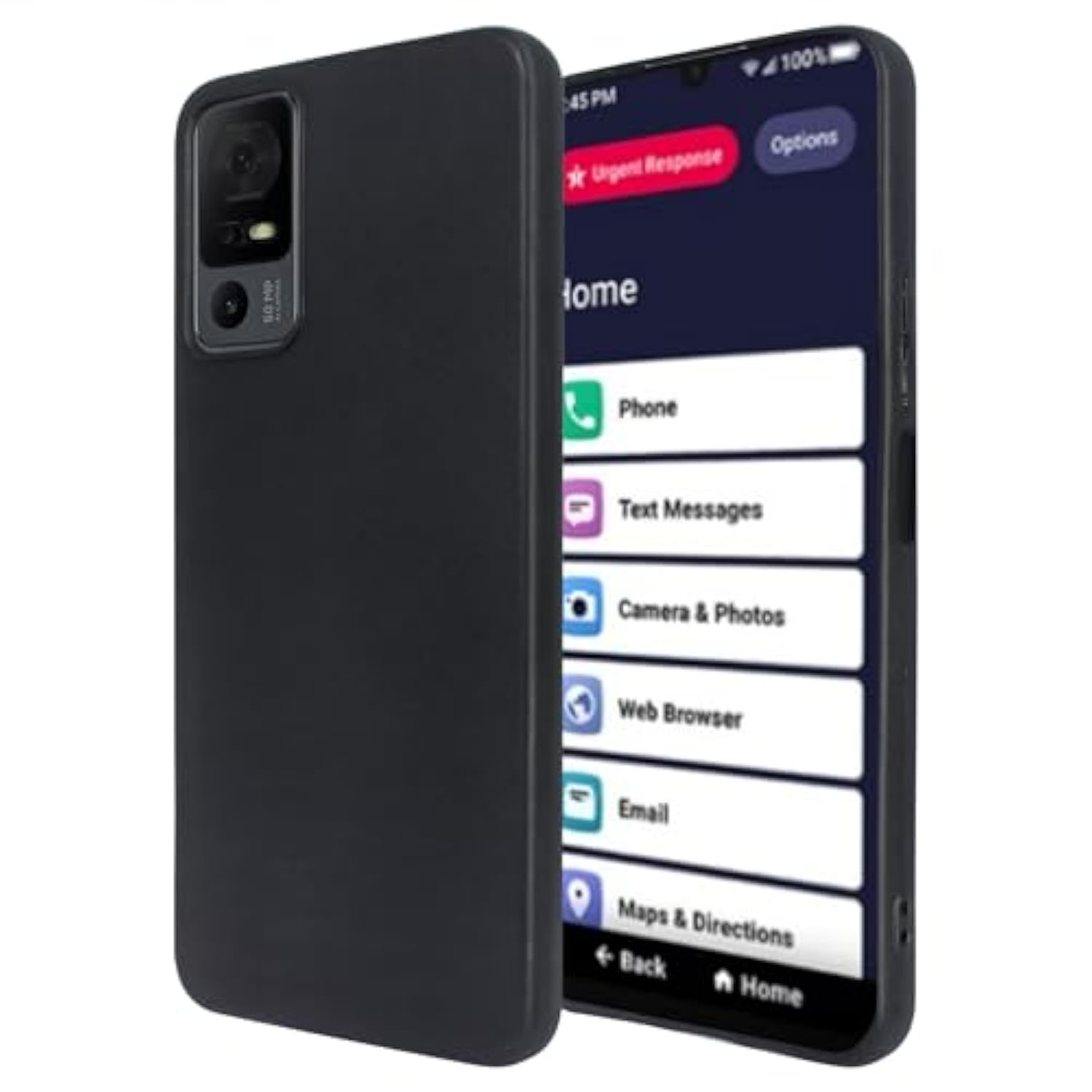 For Jitterbug Smart4 Case, Silicone Soft Tpu Flex And Easy Grip Case For Jitterbug Smart 4 (2023) For Seniors (Aka Lively Smart) (Black)