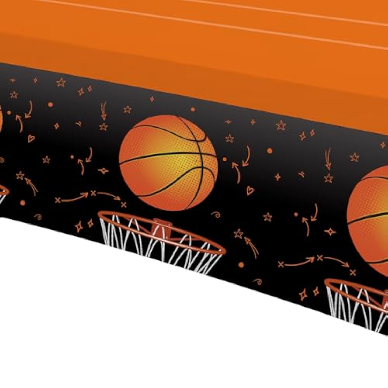 Basketball Party Decorations Tablecloth For Birthday Baby Shower, Disposable Sports Theme Basketball Birthday Party Supplies Table Cover, 3 Pack 86In X 55In