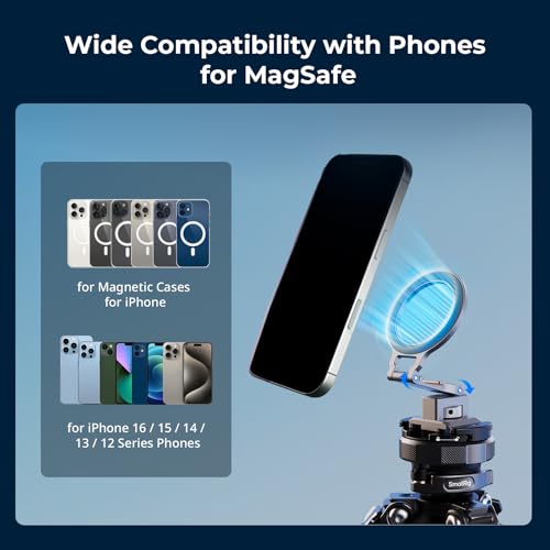 Metal Phone Mount with Baseplate for Arca-Standard, Compatible for DJI RS 4 Mini, Smartphone Support with Cold Shoe Mount, Phone Tripod Mount for