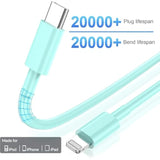 Compatible With Iphone,3Pack 10Ft Usb C To Ightning Cable Quick Phone Charger Cord For Phone 14/13/12/12 Pro Max/11/Xs Max/Xr/X,Airpods Pro And More,Blue