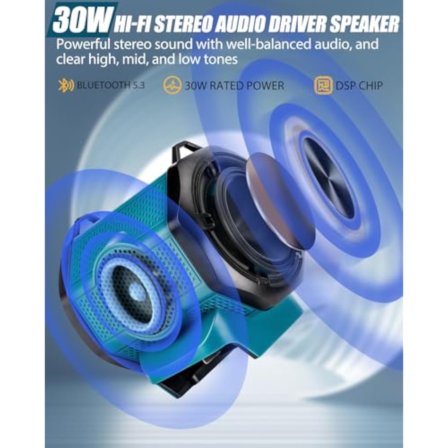 Bluetooth Speaker For Makita 18V Lxt Battery,30W Cordless Small Speaker For Jobsites, Home And Party (Battery Not Included)