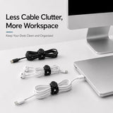 (10 Pcs) Reusable Cable Ties, Elastic Silicone Cord Organizer Straps Keeper Management Holder For Iphone Charging Cable Charger Wire Labels Desk Car And Travel Accessories (Black)