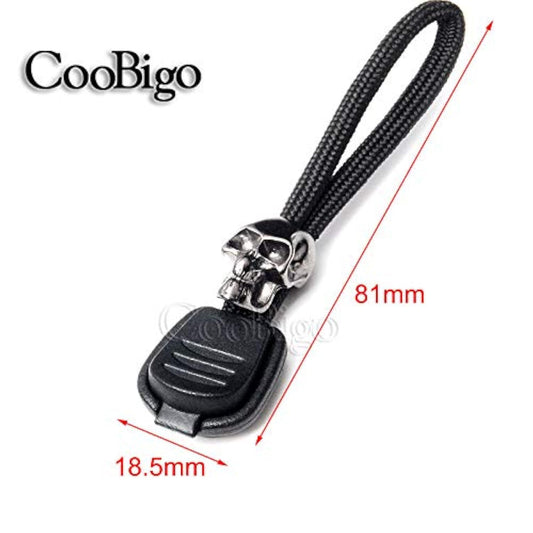 10Pcs Pack Charm 3" Paracord Zipper Pull & Skull Bead Tactical Backpac