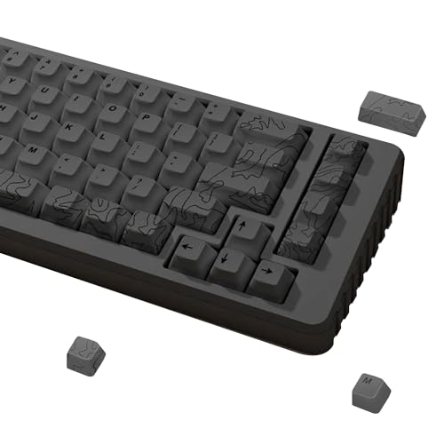 Topo Canyon Dye Sub Pbt Keycaps | 164 Keycap Set For Mechanical Keyboard | 1.7Mm Thickness Keys - Ansi & Iso Support Keys | Cherry Profile Mx Style Switches | 60%-100% Layouts | Gray