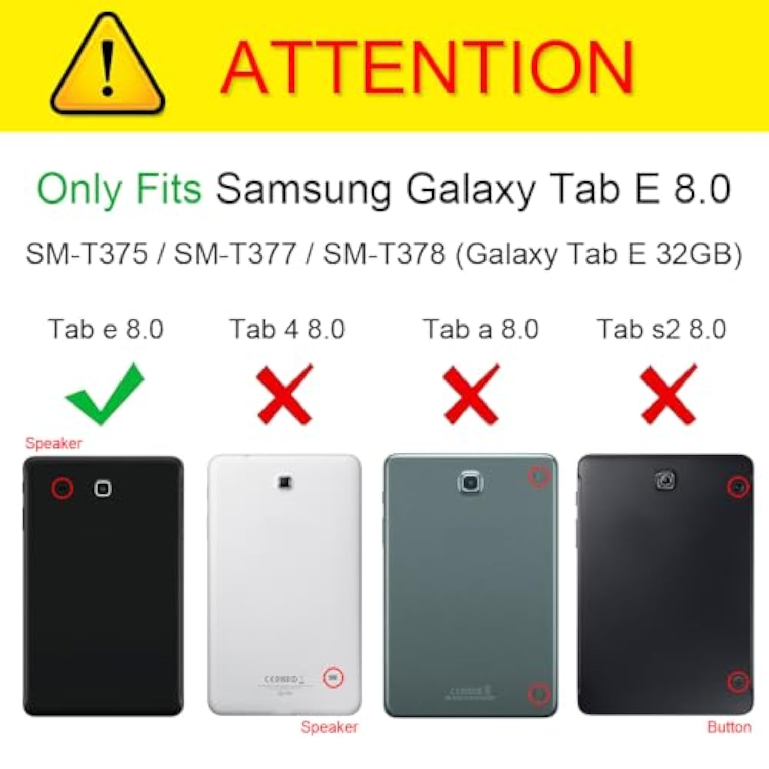 Fintie Slim Shell Case for Samsung Galaxy Tab E 8.0 (Model SM-T378/T375/T377), Super Slim Lightweight Standing Cover, Black