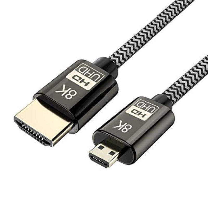 Cablecc Micro Hdmi To Hdmi 2.1 Ultra-Hd Uhd 8K 60Hz 4K 120Hz Cable 48Gbs Hdmi