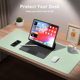 Large Pu Leather Desk Pad Protector - Non-Slip Mouse Pad & Writing Mat For Office/Home, Waterproof, Easy To Clean (48" X 17",Aqua)