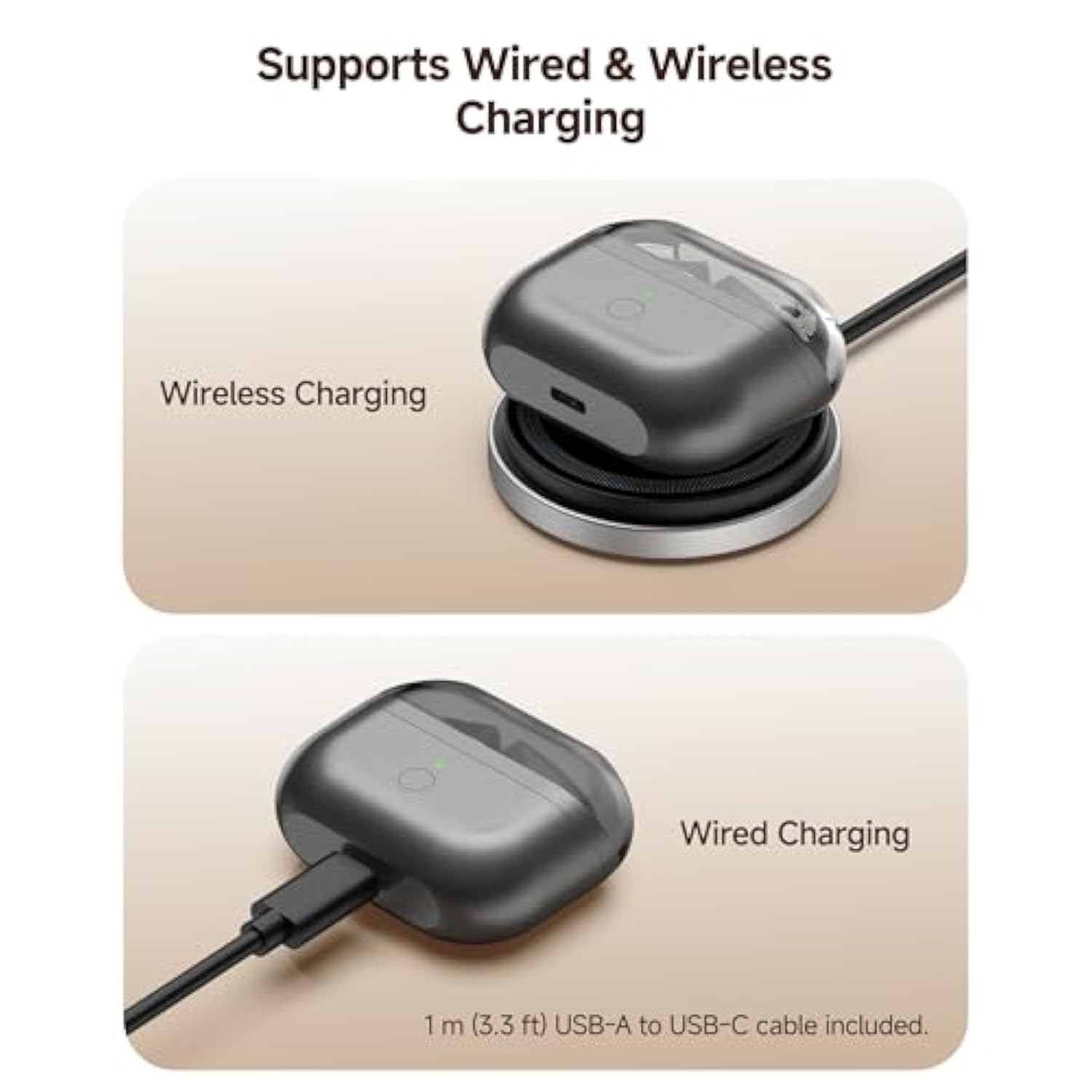 Wireless Charging Case Compatible With Samsung Galaxy Buds 3, Support Wireless And Wired Charging, Replacement Charger Case For Galaxy Buds 3 With Bluetooth Pairing Sync Button (Earbuds Not Included)