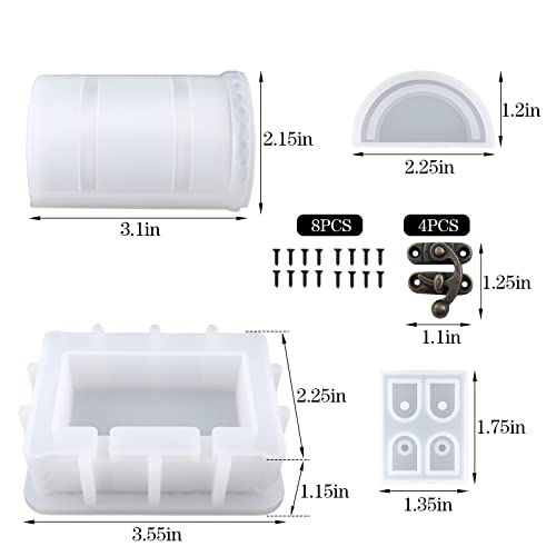Silicone Box Mold For Resin Casting, Treasure Chest Silicone Mold With Hasp Lock, Dice Storage Container For Diy Jewelry Dice Box Home Decor Resin Art Gifts