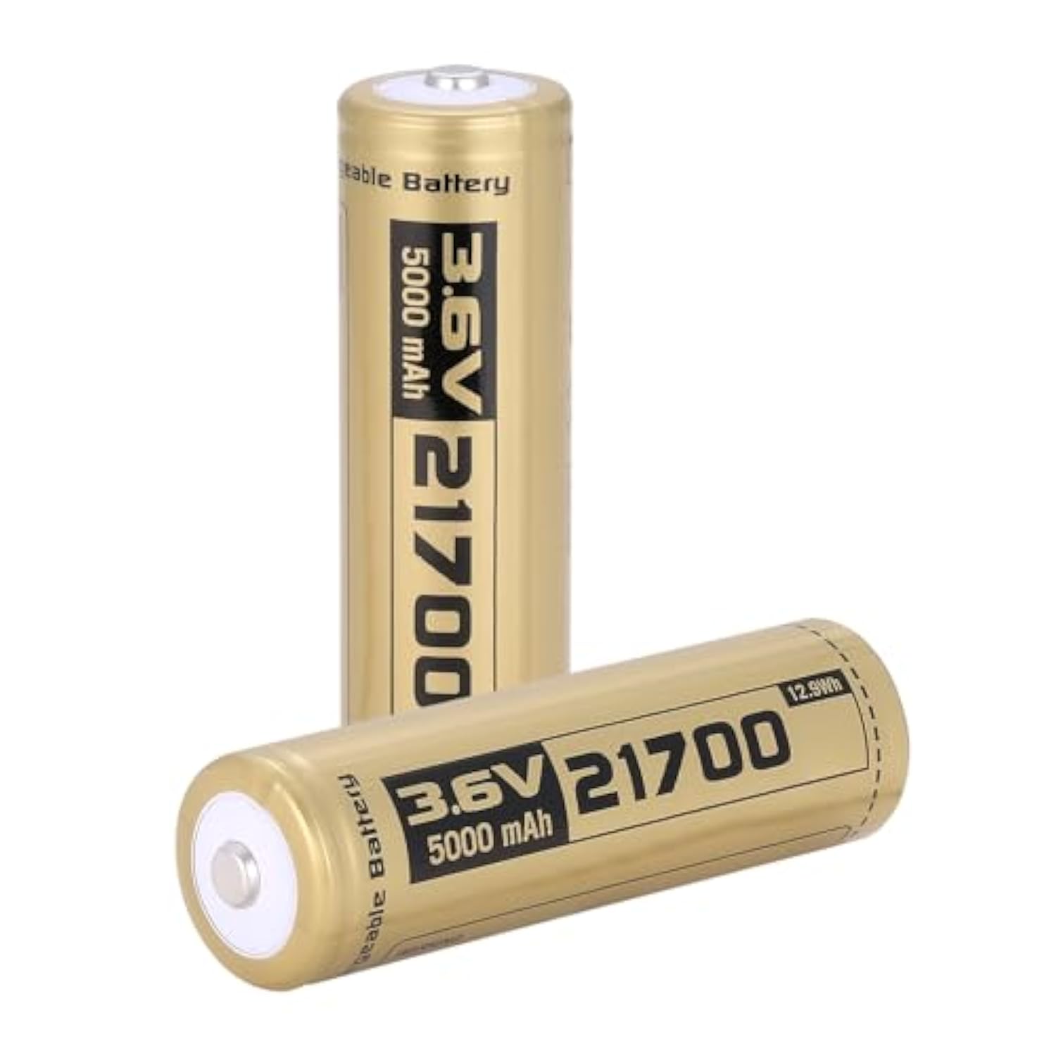 2-Pack 21700 Rechargeable 5000mAh 3.6V Battery Case for Flashlights