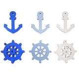 50Pcs 25Mm 1 Inch Anchor And Helm Wood Buttons Decorative Buttons