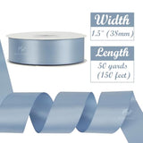 Dusty Blue Ribbon 1-1/2 Inch Double Face Satin Ribbon Silk Ribbon 50 Y