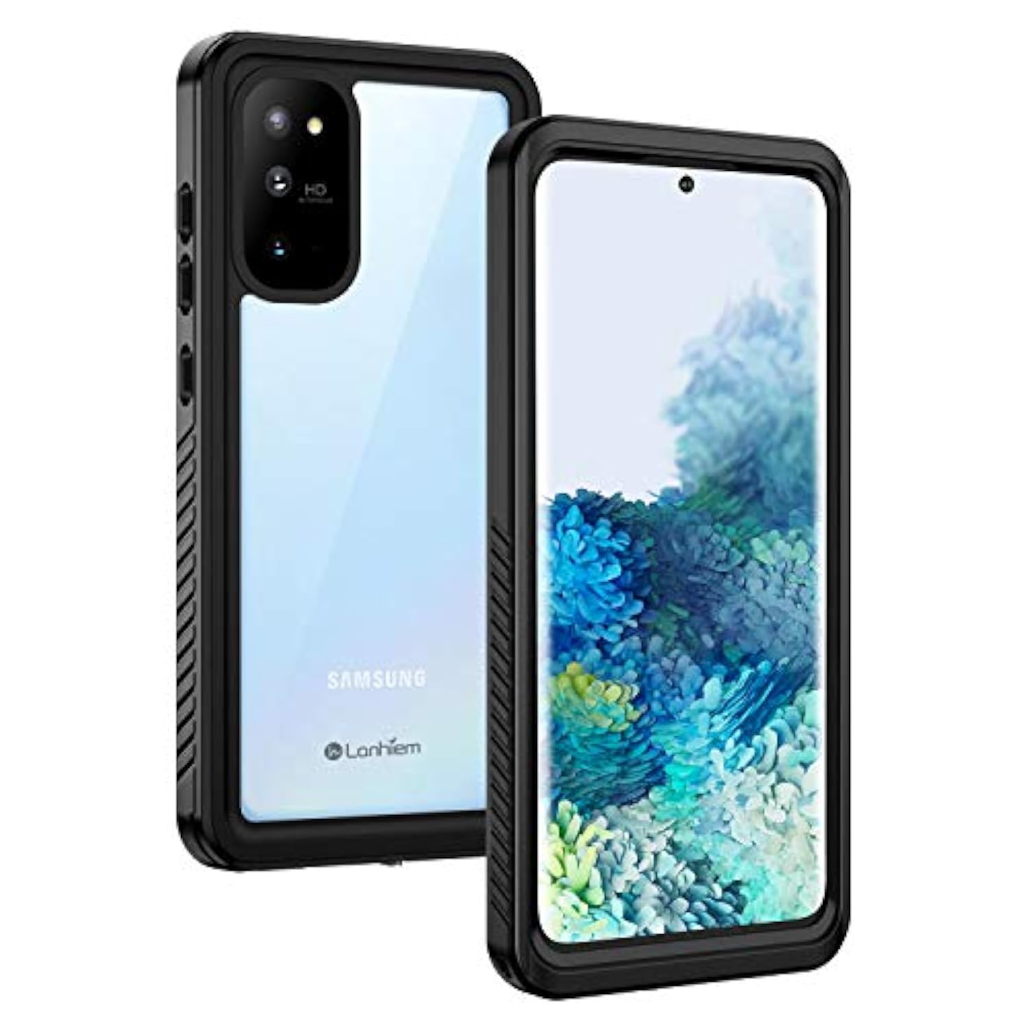Samsung Galaxy S20 Case, IP68 Waterproof Dustproof Case with Built-in Screen Protector, Heavy Duty Full Body Protective Cover for Galaxy S20 5G, Black/Clear