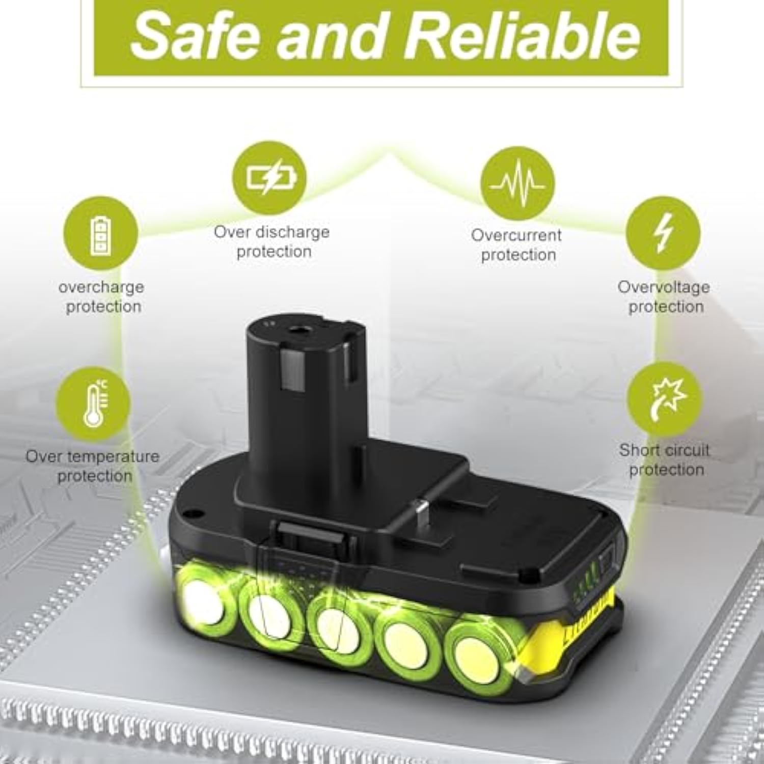 2 Pack 4.0Ah 18V Lithium Battery Replacement For Ryobi Battery One+ 18V Battery P102 P103 P104 P105 P107 P108 P109 Compatible With Ryobi 18 Volt Tools