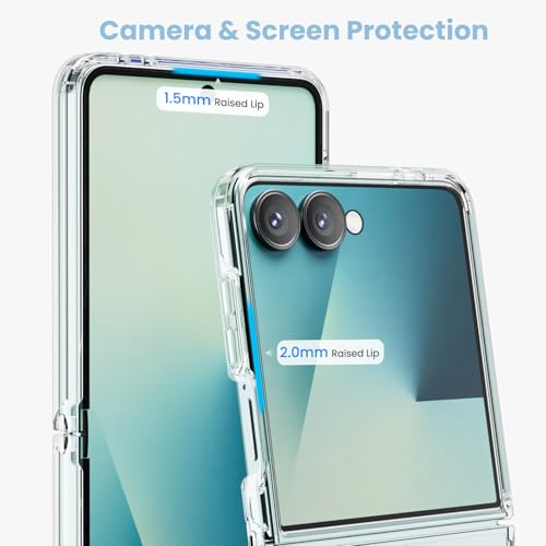 for Galaxy Z Flip 7 Case Clear, Shockproof Phone Case for Z Flip 7 [Anti-Yellow], Crystal Clear Case compatibel with Flip 7 - Transparent