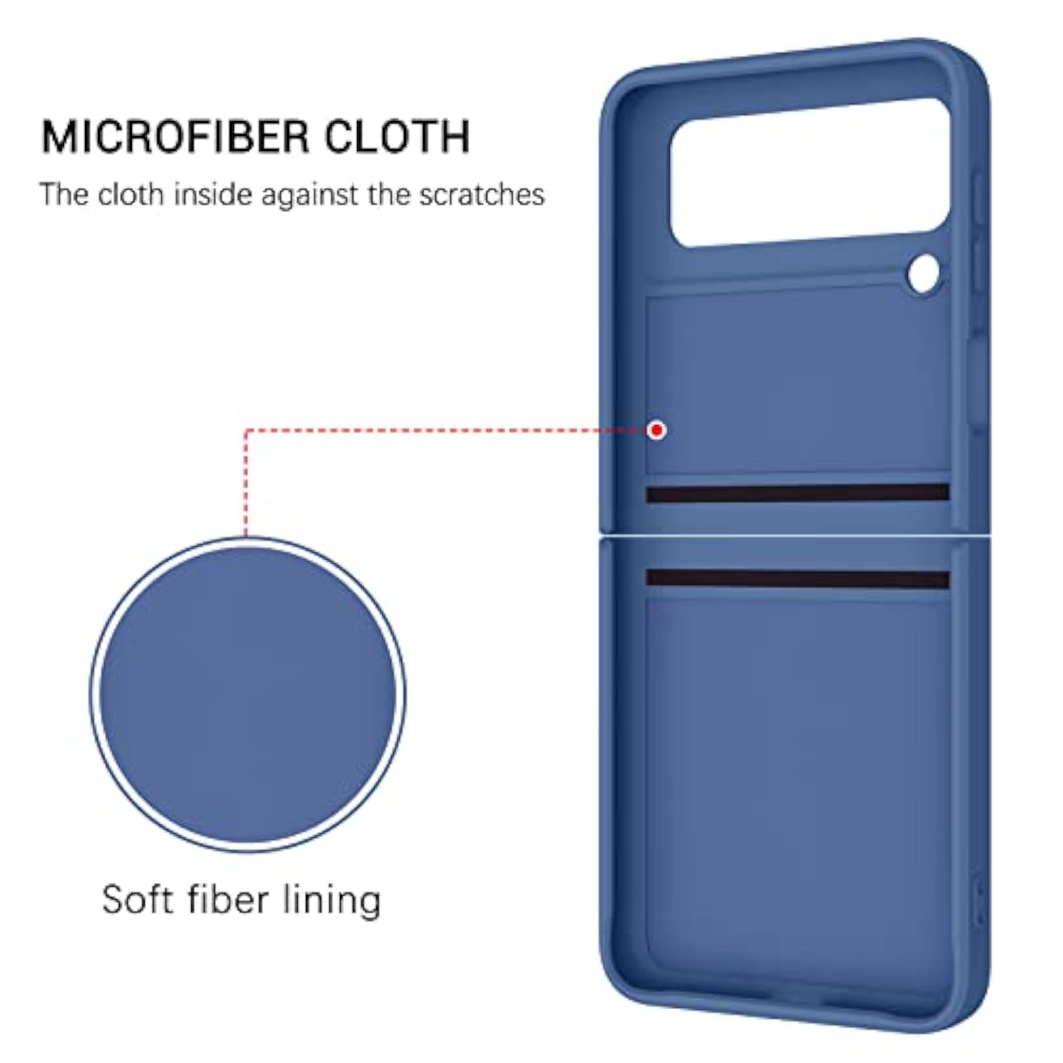 For Samsung Galaxy Z Flip 3 5G Case, Galaxy Z Flip 3 5G Cover 6.7'', Liquid Silicone Soft Gel Rubber Bumper Anti-Scratch Protective Case With Ring For Galaxy Z Flip3 5G 2021, Navy Blue.