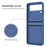 For Samsung Galaxy Z Flip 3 5G Case, Galaxy Z Flip 3 5G Cover 6.7'', Liquid Silicone Soft Gel Rubber Bumper Anti-Scratch Protective Case With Ring For Galaxy Z Flip3 5G 2021, Navy Blue.