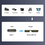 10 Gbps USB-C Type-C Host to Micro USB3.0 Hard Disk Cable 90 Degree Right Angled for Industrial Camera Storage Phone