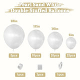 Pearl White Double-Stuffed Balloons Arch Garland Kit, 60 Pack 18/12/10/5 Inch Different Size Standard White Pearl Balloons For Wedding Bridal Shower Anniversary Birthday Engagement Decor