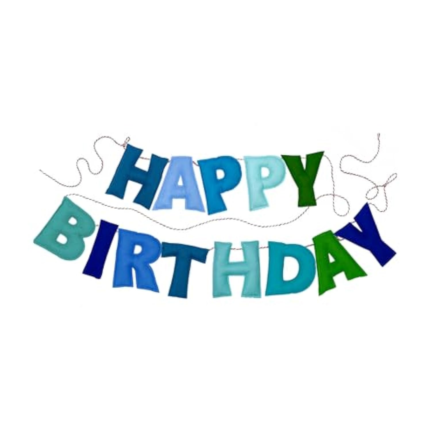 Pre Strung Blue Happy Birthday Felt Ball Garland Rainbow Party Decoration