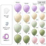 Pastel Balloon Arch Garland Kit 154Pcs, Double Stuffed Light Green Sage Green Purple Yellow Macaron Pink Balloons Arch Kit For Wildflower Baby Shower Wedding Birthday Party Decorations