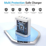 40W Usb C Charging Block, 4 Usb C Ports, Type C Wall Plug Fast Charger Cube, Power Adapter Box For Iphone 16, 15, 14, 13, 12, 11, Galaxy Phones, Watch, Tablet, Smartphones - 2Pack